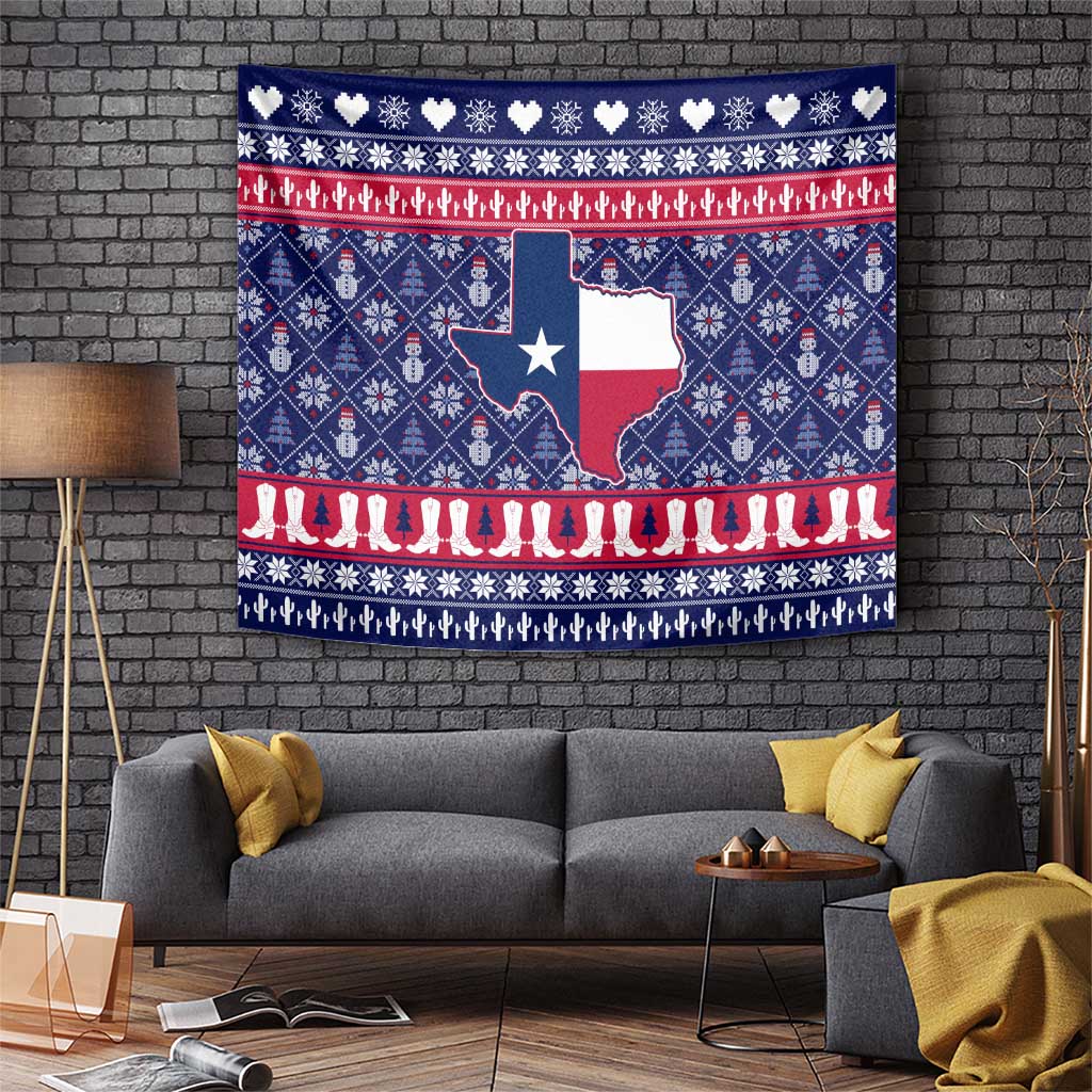 Christmas Texas Map Symbols Tapestry Xmas Holiday Patterns - Wonder Print Shop