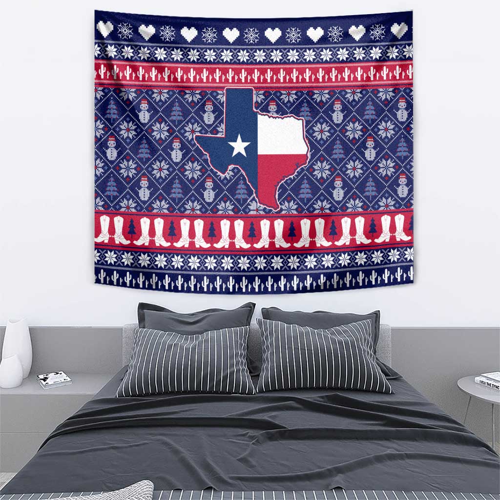 Christmas Texas Map Symbols Tapestry Xmas Holiday Patterns - Wonder Print Shop