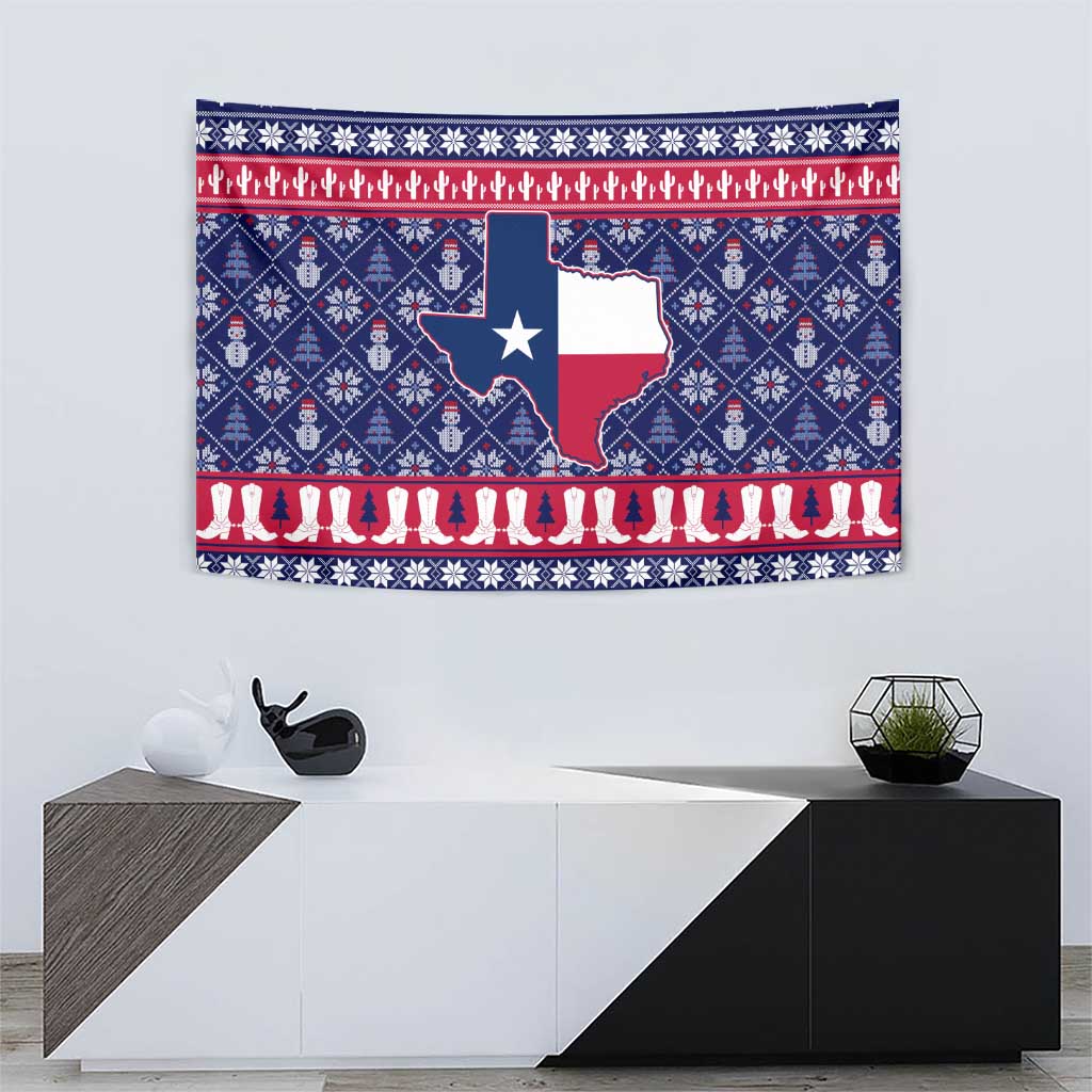 Christmas Texas Map Symbols Tapestry Xmas Holiday Patterns - Wonder Print Shop
