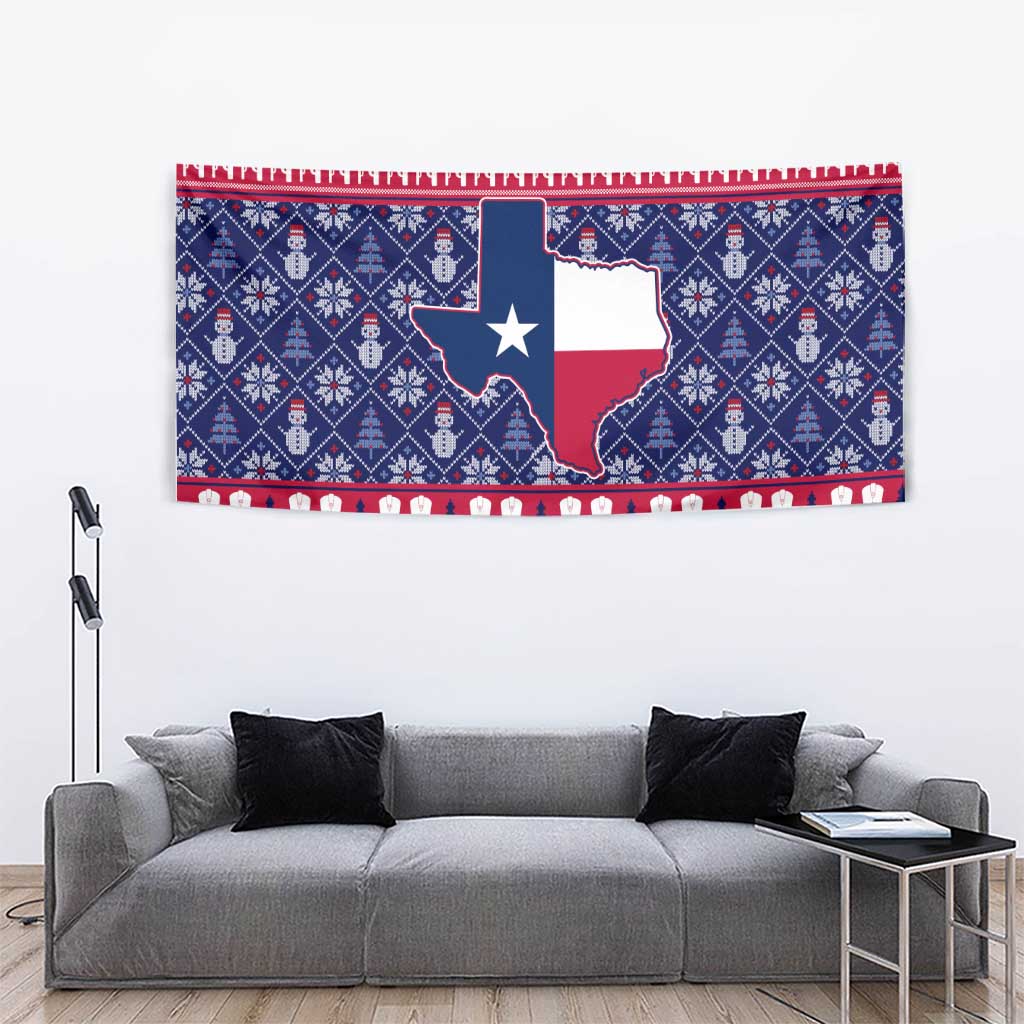 Christmas Texas Map Symbols Tapestry Xmas Holiday Patterns - Wonder Print Shop