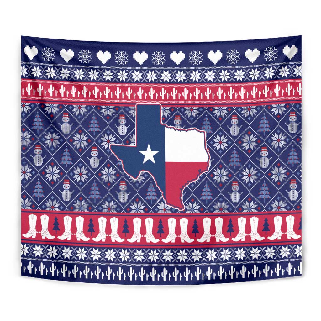 Christmas Texas Map Symbols Tapestry Xmas Holiday Patterns - Wonder Print Shop