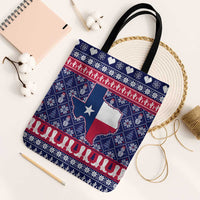 Christmas Texas Map Symbols Tote Bag Xmas Holiday Patterns - Wonder Print Shop