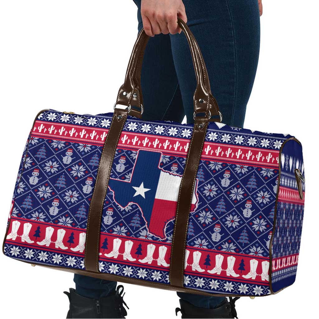Christmas Texas Map Symbols Travel Bag Xmas Holiday Patterns - Wonder Print Shop