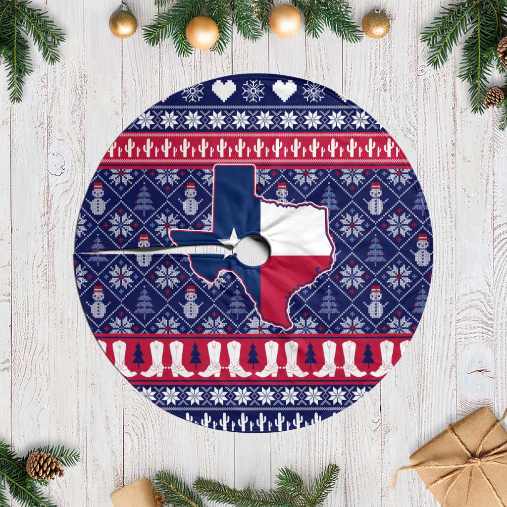 Christmas Texas Map Symbols Tree Skirt Xmas Holiday Patterns - Wonder Print Shop