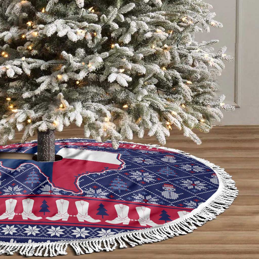 Christmas Texas Map Symbols Tree Skirt Xmas Holiday Patterns - Wonder Print Shop