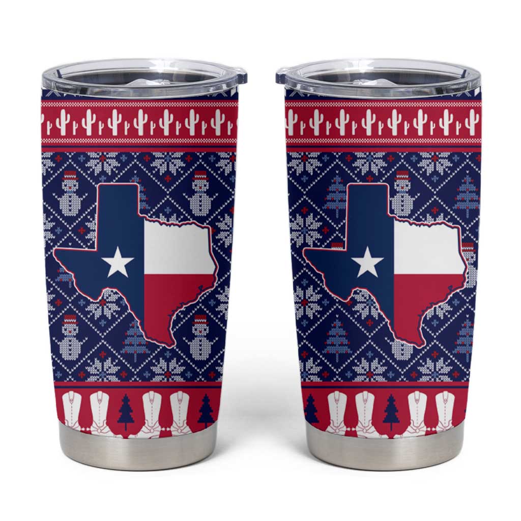 Christmas Texas Map Symbols Tumbler Cup Xmas Holiday Patterns - Wonder Print Shop