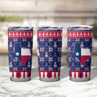 Christmas Texas Map Symbols Tumbler Cup Xmas Holiday Patterns - Wonder Print Shop