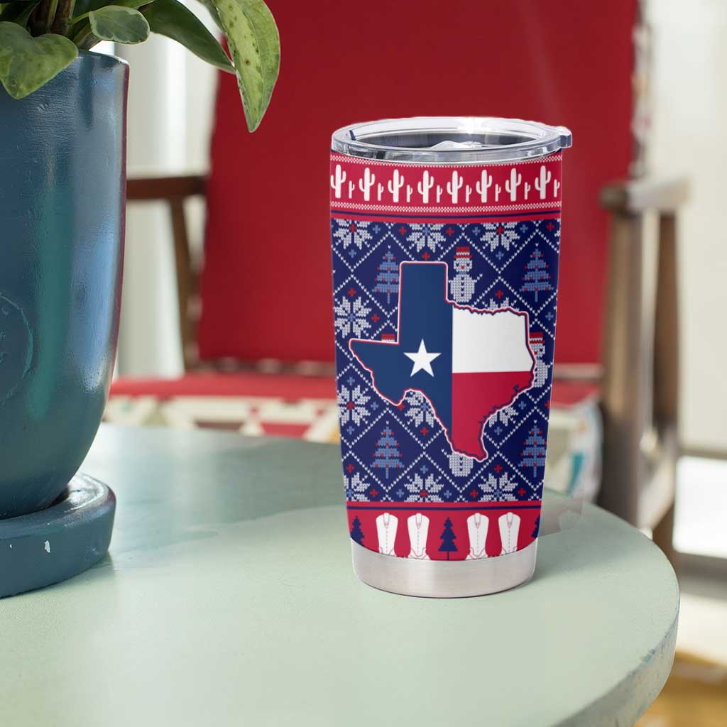 Christmas Texas Map Symbols Tumbler Cup Xmas Holiday Patterns - Wonder Print Shop