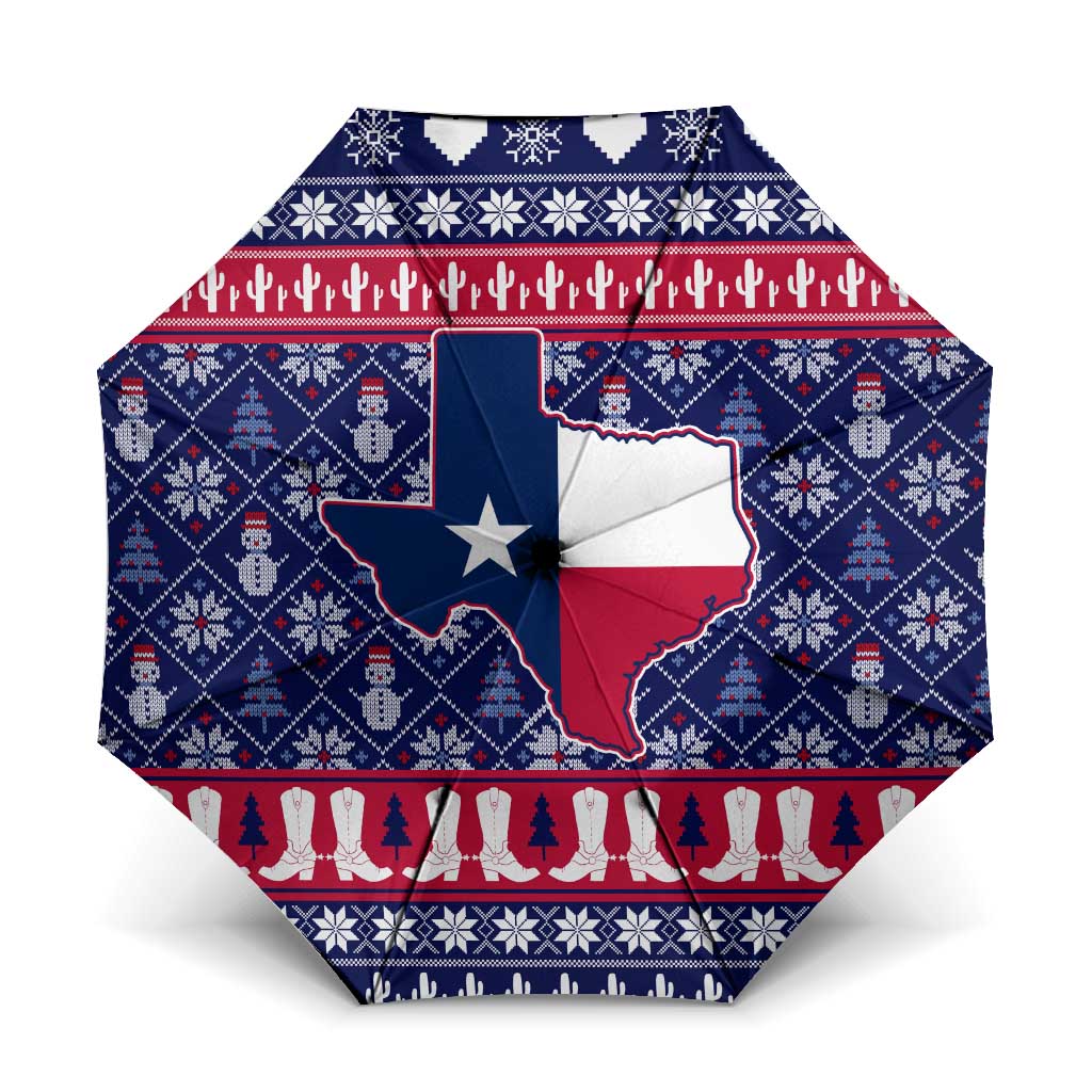 Christmas Texas Map Symbols Umbrella Xmas Holiday Patterns - Wonder Print Shop