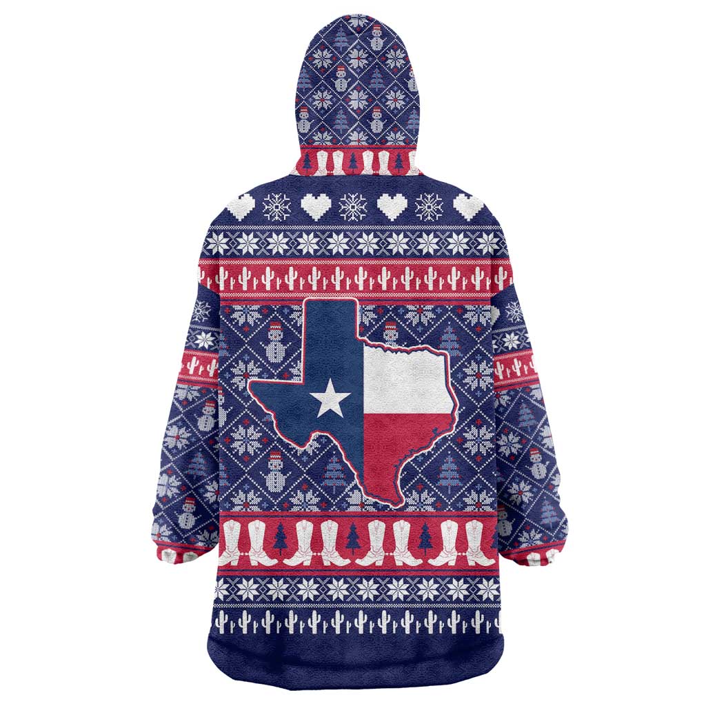 Christmas Texas Map Symbols Wearable Blanket Hoodie Xmas Holiday Patterns - Wonder Print Shop
