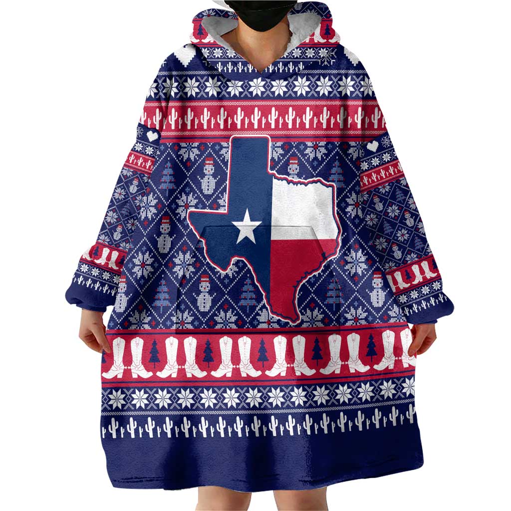 Christmas Texas Map Symbols Wearable Blanket Hoodie Xmas Holiday Patterns - Wonder Print Shop