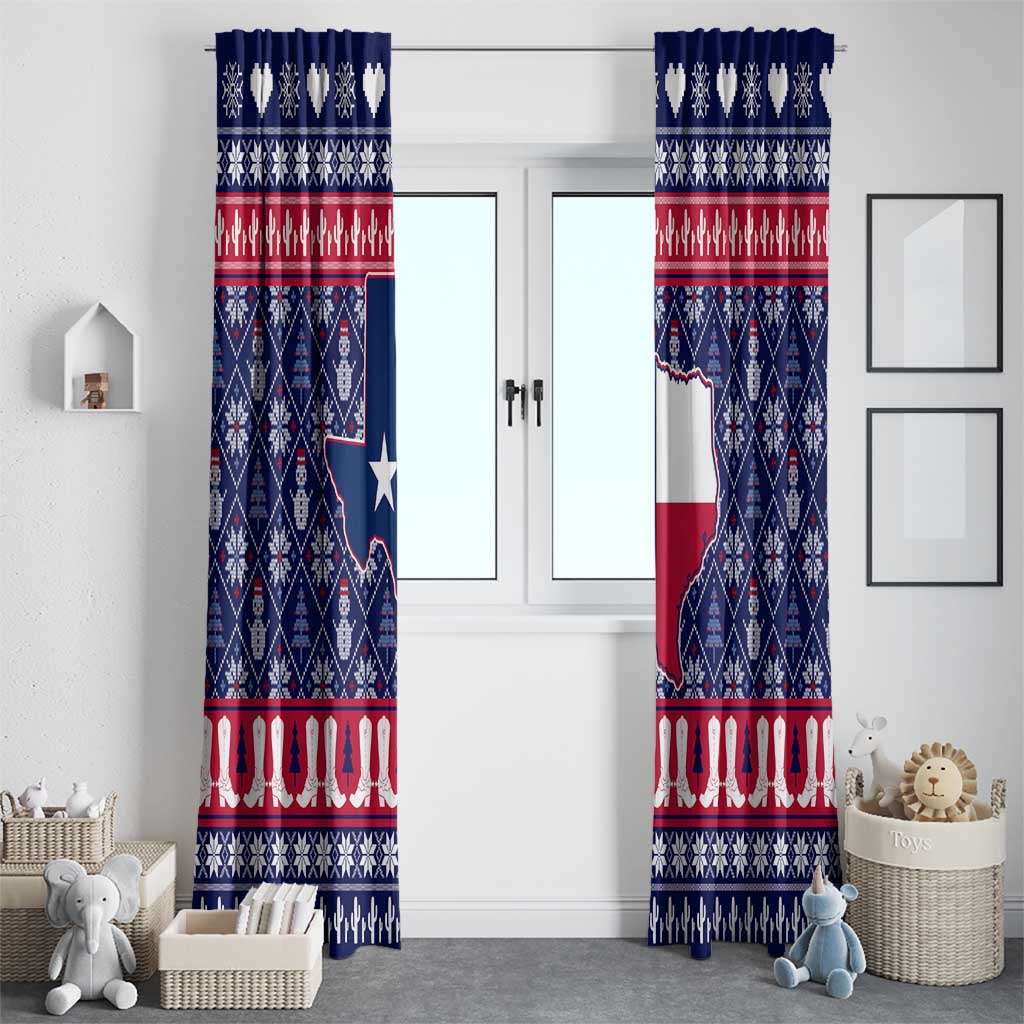 Christmas Texas Map Symbols Window Curtain Xmas Holiday Patterns - Wonder Print Shop