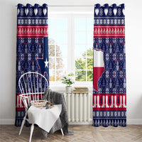 Christmas Texas Map Symbols Window Curtain Xmas Holiday Patterns - Wonder Print Shop