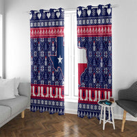 Christmas Texas Map Symbols Window Curtain Xmas Holiday Patterns - Wonder Print Shop
