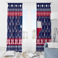 Christmas Texas Map Symbols Window Curtain Xmas Holiday Patterns - Wonder Print Shop
