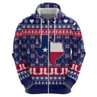 Christmas Texas Map Symbols Zip Hoodie Xmas Holiday Patterns - Wonder Print Shop
