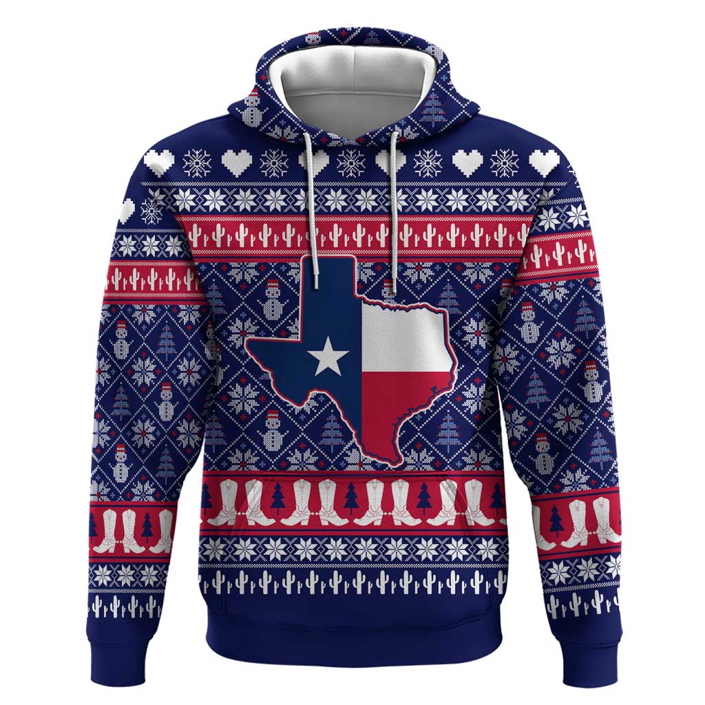 Christmas Texas Map Symbols Zip Hoodie Xmas Holiday Patterns - Wonder Print Shop