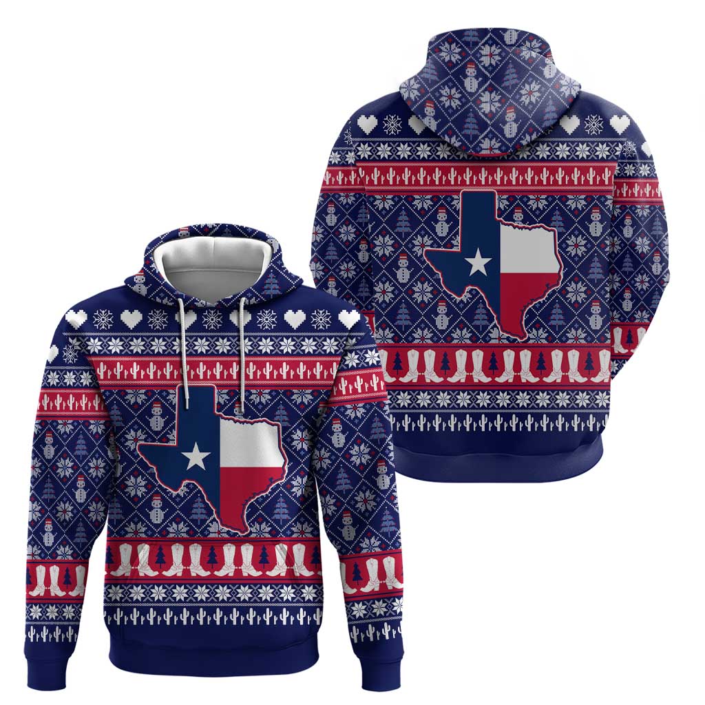 Christmas Texas Map Symbols Zip Hoodie Xmas Holiday Patterns - Wonder Print Shop
