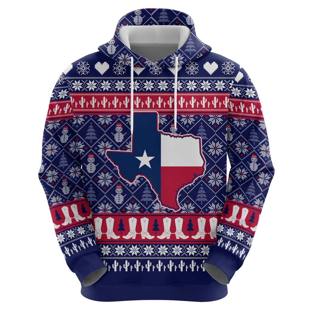 Christmas Texas Map Symbols Zip Hoodie Xmas Holiday Patterns - Wonder Print Shop