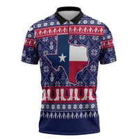 Christmas Texas Map Symbols Zipper Polo Shirt Xmas Holiday Patterns - Wonder Print Shop