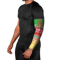 Mali Christmas Arm Sleeves with Cartoon Elephant Pyramid Snowflakes and Holiday Lights - Wonder Print Shop