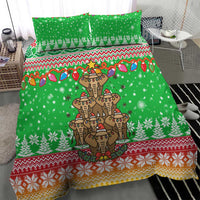 Mali Christmas Bedding Set with Cartoon Elephant Pyramid Snowflakes and Holiday Lights - Wonder Print Shop