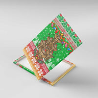 Mali Christmas Canvas Wall Art with Cartoon Elephant Pyramid Snowflakes and Holiday Lights - Wonder Print Shop