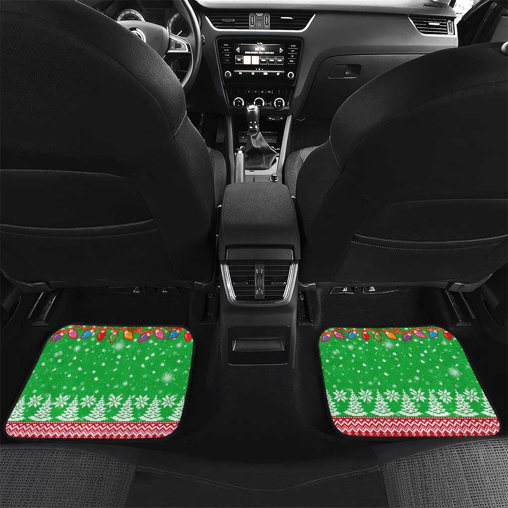 Mali Christmas Car Mats with Cartoon Elephant Pyramid Snowflakes and Holiday Lights - Wonder Print Shop
