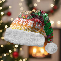 Mali Christmas Santa Hat with Cartoon Elephant Pyramid Snowflakes and Holiday Lights - Wonder Print Shop