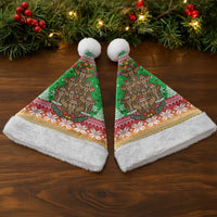 Mali Christmas Santa Hat with Cartoon Elephant Pyramid Snowflakes and Holiday Lights - Wonder Print Shop