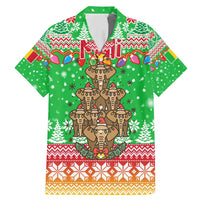 Mali Christmas Family Matching Mermaid Dress and Hawaiian Shirt with Cartoon Elephant Pyramid Snowflakes and Holiday Lights - Wonder Print Shop