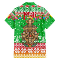 Mali Christmas Family Matching Summer Maxi Dress and Hawaiian Shirt with Cartoon Elephant Pyramid Snowflakes and Holiday Lights - Wonder Print Shop