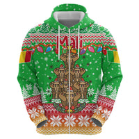 Mali Christmas Hoodie with Cartoon Elephant Pyramid Snowflakes and Holiday Lights - Wonder Print Shop