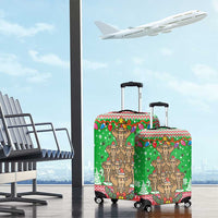 Mali Christmas Luggage Cover with Cartoon Elephant Pyramid Snowflakes and Holiday Lights - Wonder Print Shop