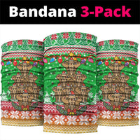 Mali Christmas Neck Gaiter with Cartoon Elephant Pyramid Snowflakes and Holiday Lights - Wonder Print Shop