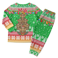 Mali Christmas Pajama Set with Cartoon Elephant Pyramid Snowflakes and Holiday Lights - Wonder Print Shop