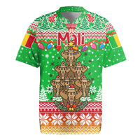 Mali Christmas Rugby Jersey with Cartoon Elephant Pyramid Snowflakes and Holiday Lights - Wonder Print Shop