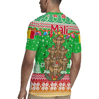 Mali Christmas Rugby Jersey with Cartoon Elephant Pyramid Snowflakes and Holiday Lights - Wonder Print Shop