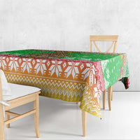 Mali Christmas Tablecloth with Cartoon Elephant Pyramid Snowflakes and Holiday Lights - Wonder Print Shop
