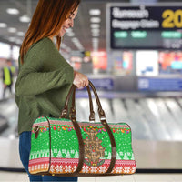 Mali Christmas Travel Bag with Cartoon Elephant Pyramid Snowflakes and Holiday Lights - Wonder Print Shop