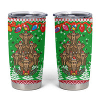 Mali Christmas Tumbler Cup with Cartoon Elephant Pyramid Snowflakes and Holiday Lights - Wonder Print Shop