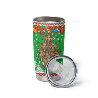 Mali Christmas Tumbler Cup with Cartoon Elephant Pyramid Snowflakes and Holiday Lights - Wonder Print Shop