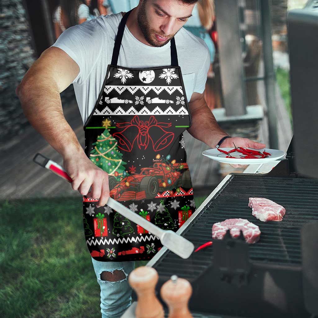 Monaco Christmas Apron with Race Car Christmas Tree and Snowflake Holiday - Wonder Print Shop