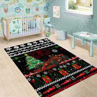 Monaco Christmas Area Rug with Race Car Christmas Tree and Snowflake Holiday - Wonder Print Shop
