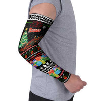 Monaco Christmas Arm Sleeves with Race Car Christmas Tree and Snowflake Holiday - Wonder Print Shop