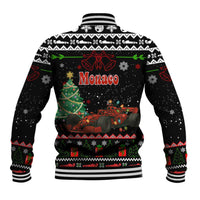 Monaco Christmas Baseball Jacket with Race Car Christmas Tree and Snowflake Holiday - Wonder Print Shop