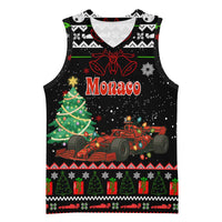 Monaco Christmas Basketball Jersey with Race Car Christmas Tree and Snowflake Holiday - Wonder Print Shop