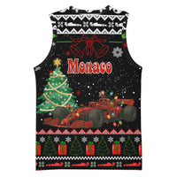 Monaco Christmas Basketball Jersey with Race Car Christmas Tree and Snowflake Holiday - Wonder Print Shop