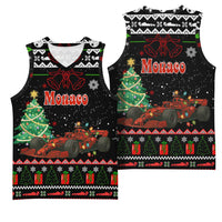 Monaco Christmas Basketball Jersey with Race Car Christmas Tree and Snowflake Holiday - Wonder Print Shop