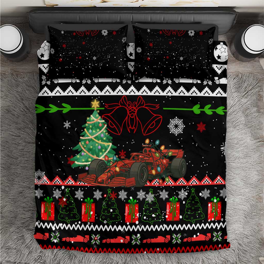 Monaco Christmas Bedding Set with Race Car Christmas Tree and Snowflake Holiday - Wonder Print Shop